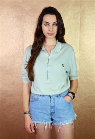 90S VINTAGE LYLE & SCOTT MINT GREEN POLO SHIRT