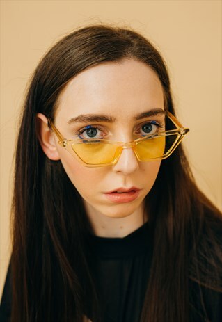 YELLOW SKINNY CAT EYE SUNNIES