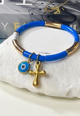 Enamel Gold Plated Charm Bracelet 