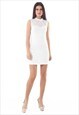 Lace Detail Stretch Mini Dress in White
