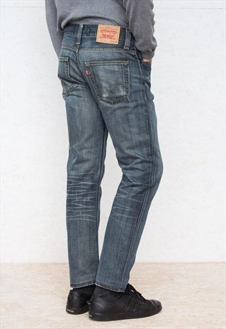 VINTAGE RETRO BLUE DENIM LEVI'S 511 FIT SKINNY FIT JEANS