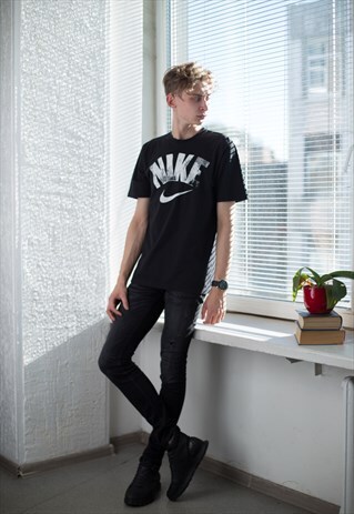 VINTAGE 90'S BLACK COTTON T-SHIRT