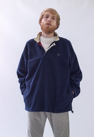 VINTAGE MENS PAUL & SHARK HALF ZIP PULLOVER FLEECE JACKET