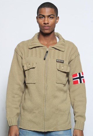 VINTAGE NAPAPIJRI FULL ZIP JUMPER BEIGE