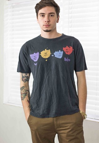 VINTAGE THE BEATLES T-SHIRT LOGO 90S X 5.5