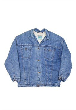 EASY TO WEAR Sherpa Lined Jacket Blue 90s Mens XL