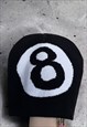 UNISEX BLACK X WHITE 8 BALL BEANIE HAT