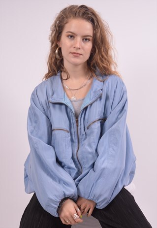 WOMENS VINTAGE BOMBER JACKET XXXL BLUE 90S