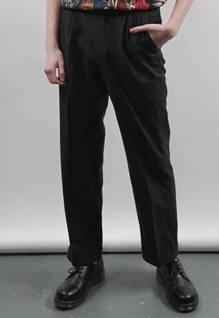 VINTAGE 90'S BURBERRYS DARK GREY TROUSERS