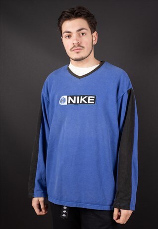 VINTAGE SPELL OUT NIKE V-NECK SWEATSHIRT