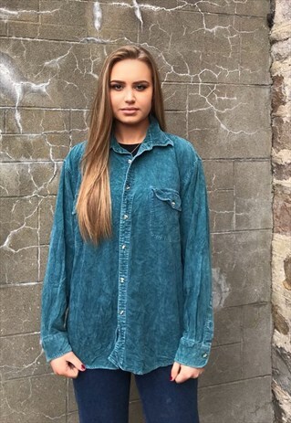 VINTAGE 90S CORD / CORDUROY UNISEX RIBBED OVERSIZED SHIRT