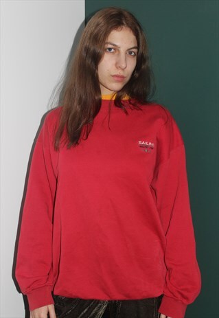 VINTAGE 90' OLDSCHOOL UNISEX RED COOL SWEATSHIRT
