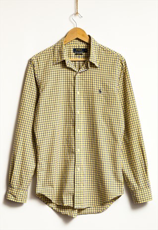 Vintage Ralph Lauren Yellow Man Checked Shirt 19210