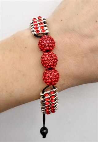 RED SPARKLE CORD BRACELET