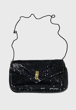 70's Vintage Black Chainmail Ladies Evening Bag