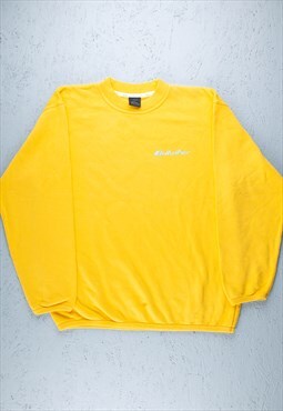90s Quicksilver Yellow Big Logo Spell Out Sweatshirt - B2397