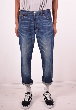 LEVI'S 501 MENS VINTAGE JEANS W34 L26 BLUE 90S