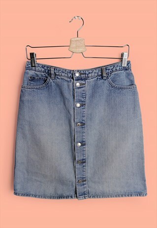 VINTAGE 90'S ESPRIT DENIM SKIRT FRONT BUTTONS