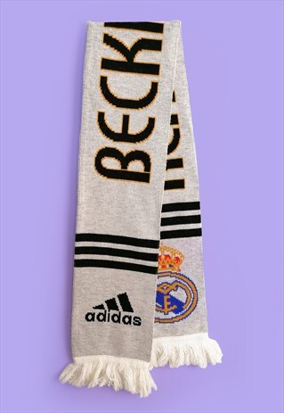 VINTAGE ADIDAS REAL MADRID DAVID BECKHAM 23 FOOTBALL SCARF