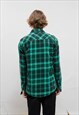 VINTAGE 90S GRUNGE GREEN CHEKERED MID FIT BUTTON SHIRT S