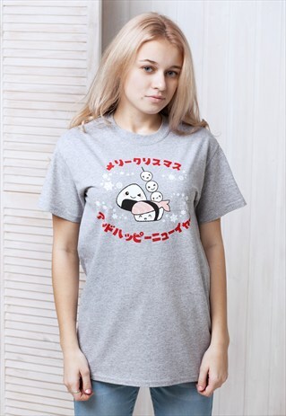 CHRISTMAS XMAS JAPANESE T SHIRT TOP KAWAII CUTE NEW YEAR