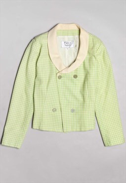 '60s paola santi green gingham long sleeved jacket