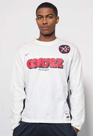 VINTAGE NIKE CORTEZ LONG SLEEVE T-SHIRT WHITE