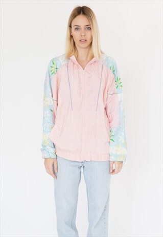 VINTAGE 80S BABY PINK BOMBER JACKET