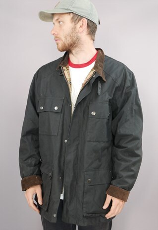VINTAGE WAX JACKET IN BLACK