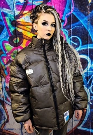 TRANSPARENT BOMBER SEE THROUGH PADDED PUFFER JACKET IN GREY