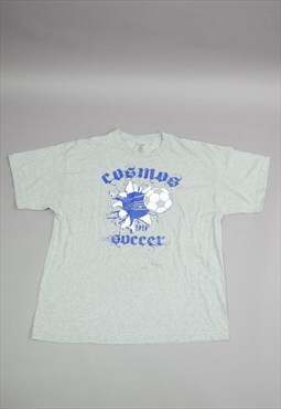 Vintage 1999 Cosmos Soccer Graphic T-Shirt in Grey