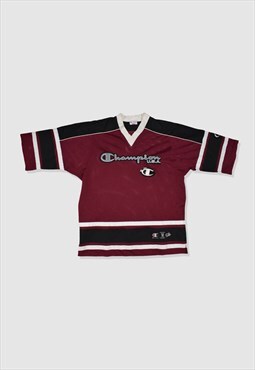 Vintage 90s Champion Spellout Logo Jersey in Maroon