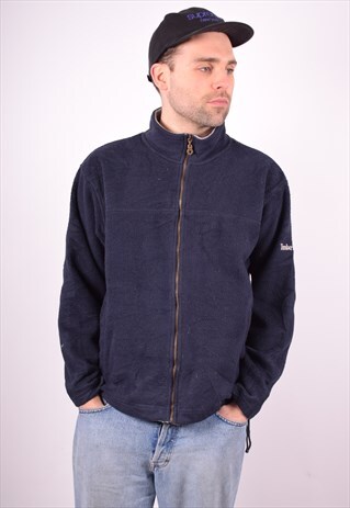 TIMBERLAND MENS VINTAGE FLEECE JACKET LARGE BLUE 90S