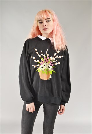 VINTAGE BLACK PLANT POT SWEATER