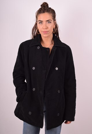 CALVIN KLEIN WOMENS VINTAGE COAT LARGE BLACK 90S