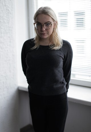 VINTAGE 90'S DARK GREY LONG SLEEVE JUMPER