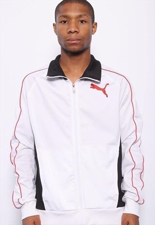 VINTAGE PUMA LOGO TRACK JACKET WHITE