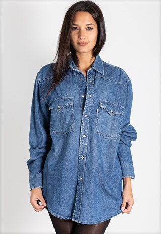 VINTAGE 80S LEVI'S DENIM SHIRT / S9485
