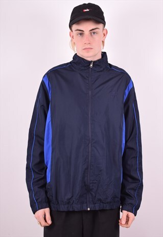 STARTER MENS VINTAGE TRACKSUIT TOP JACKET XL NAVY BLUE 90'S