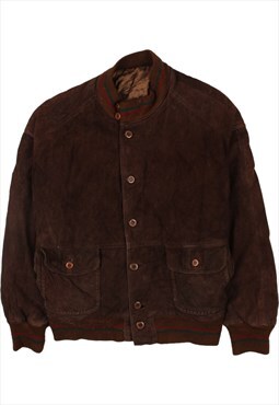 Vintage 90's Coola Bomber Jacket Button Up Brown Medium