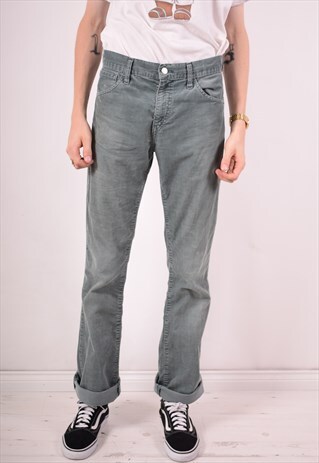 LEVI'S MENS VINTAGE CORDUROY TROUSERS W32 L34 GREY 90S