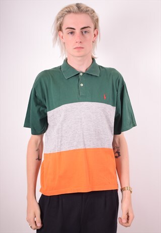 POLO RALPH LAUREN MENS VINTAGE POLO SHIRT MEDIUM MULTI 90S