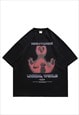 Ghost print t-shirt retro hands grunge tee scary top black