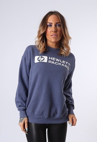 SWEATSHIRT JUMPER HEWLETT PACKARD OVERSIZED LOGO UK 14 (PBN)