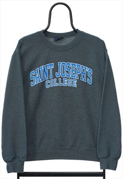 Vintage Saint Josephs Spellout Grey Sweatshirt Mens