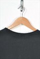 VINTAGE CHAMPION SPELL OUT T-SHIRT CREW NECK BLACK LARGE