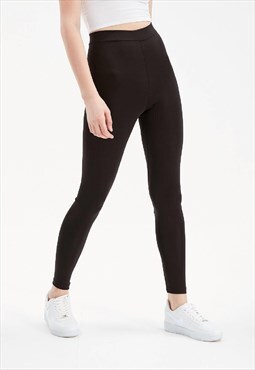 Regular Waist Black Tights