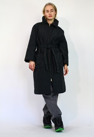 VINTAGE AQUASCUTUM PUFFER COAT IN BLACK XL