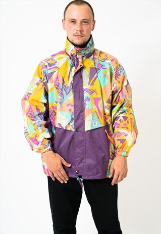 VINTAGE KWAY PATTERNED WINDBREAKER JACKET