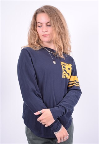 VINTAGE ELLESSE TOP LONG SLEEVE NAVY BLUE